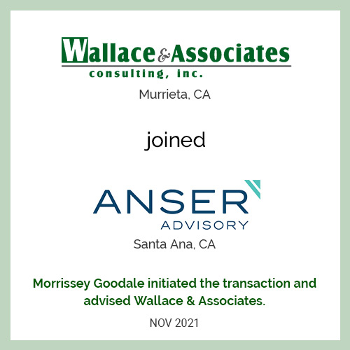 Wallace & Associates Joins Anser Advisory
