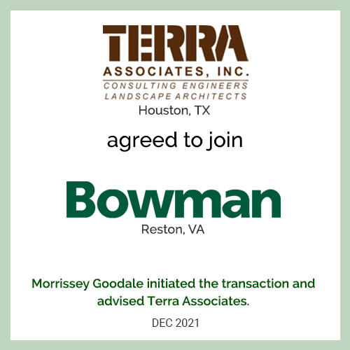 Terra Associates Agreed to Join Bowman Consulting Group