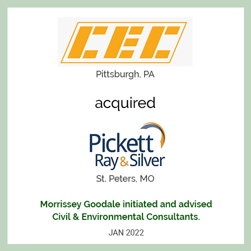 Civil & Environmental Consultants Acquired Pickett, Ray & Silver