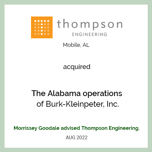 Thompson Engineering Acquired the Alabama Operations of Burk-Kleinpeter